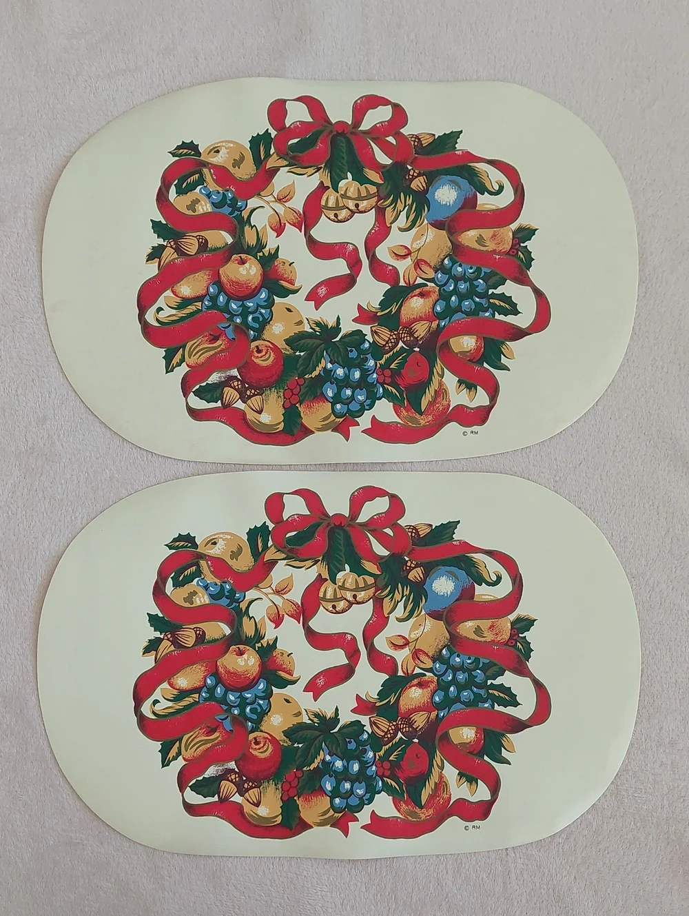 7-piece Kitchen Linen Set - Fruit & Ribbon Wreath Design NWT